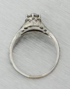 Antique Art Deco Platinum 0.84ct Diamond Engagement Ring