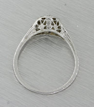 Antique Art Deco 14k White Gold 0.33ct Diamond Engagement Ring