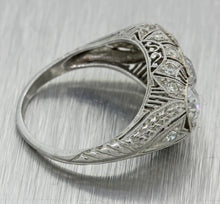 Antique Art Deco PLatinum 1.43ctw Three Diamond Engagement Ring